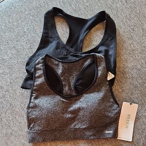 RBX Black and Gray Sports Bras - Size M